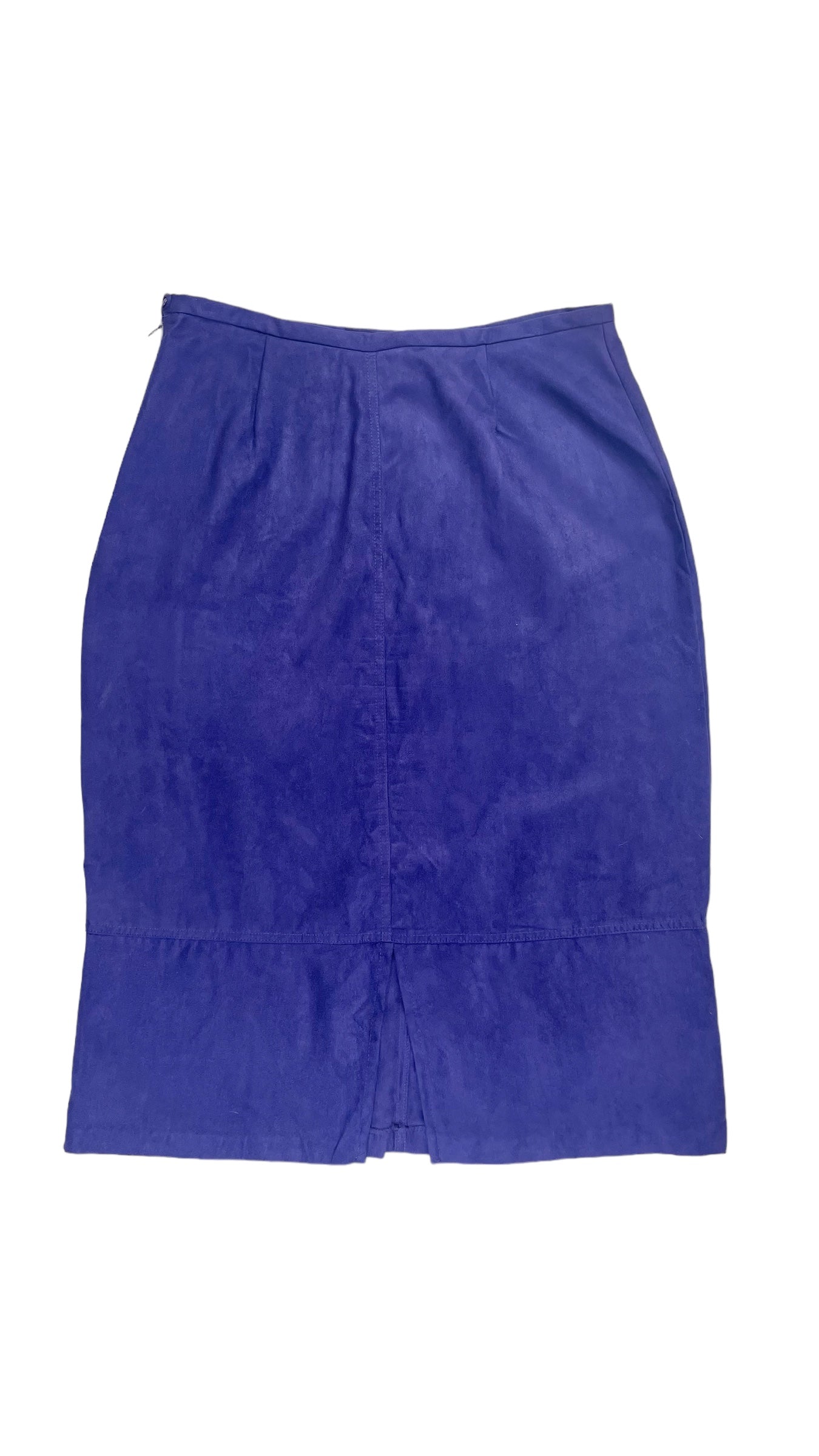 Vintage 90s purple ultrasuede midi skirt - Size 14