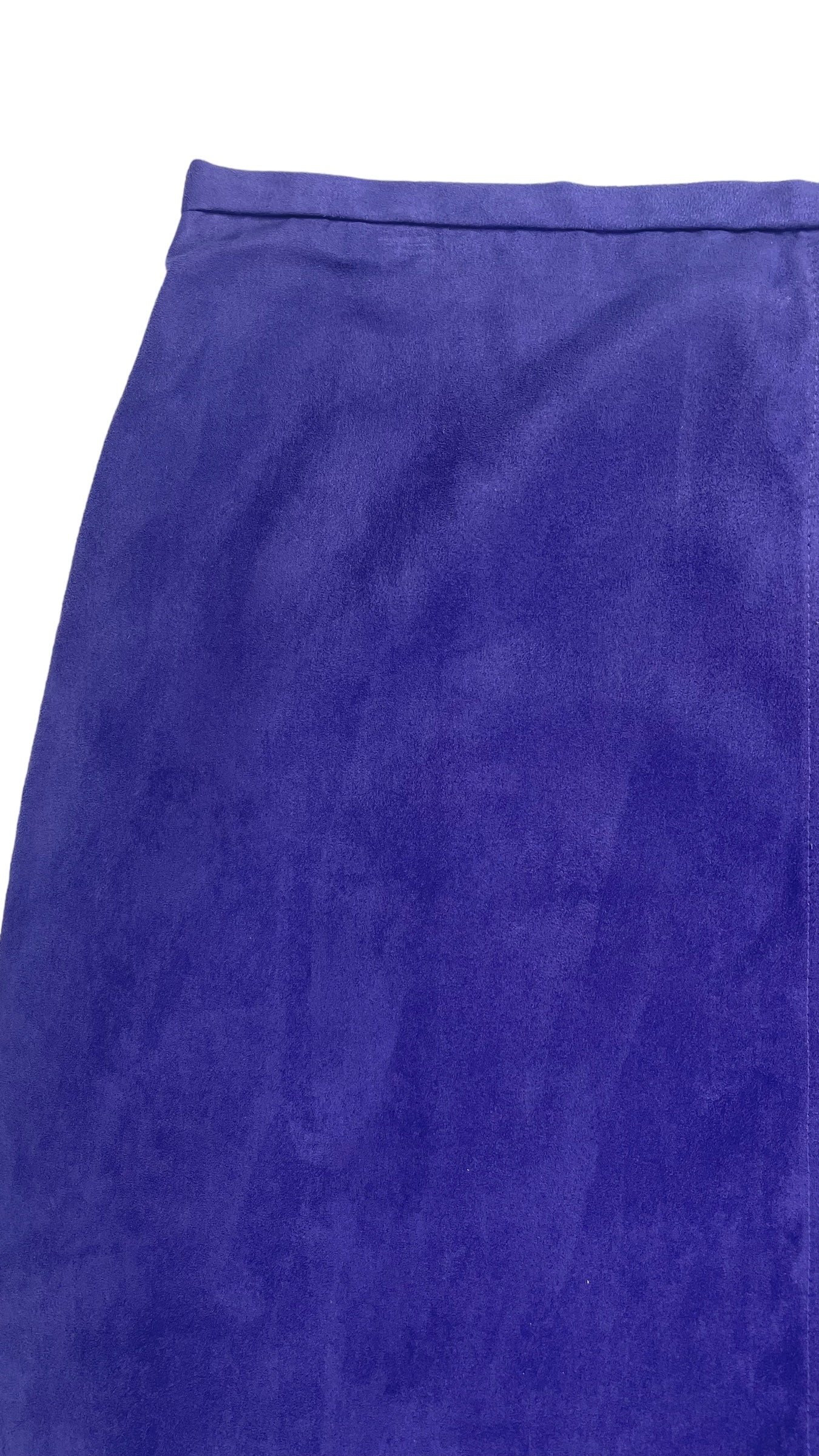 Vintage 90s purple ultrasuede midi skirt - Size 14