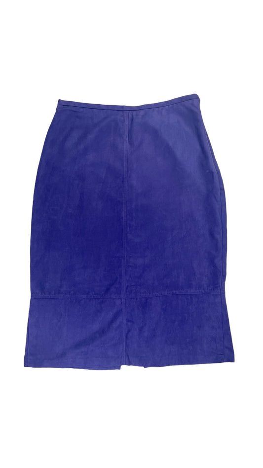 Vintage 90s purple ultrasuede midi skirt - Size 14