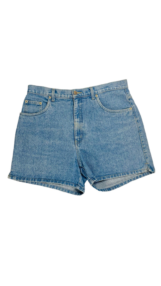 Vintage 90s HALSTON light blue denim shorts - Size 12