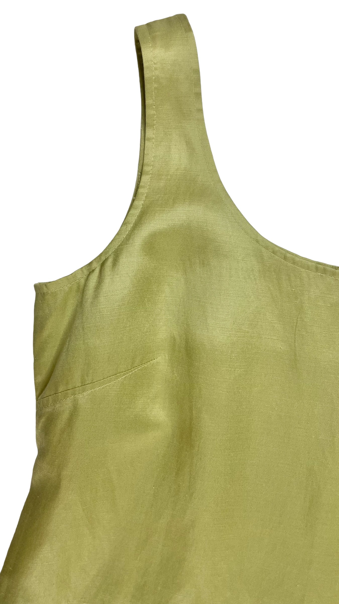 Vintage 90s EMANUEL UNGARO lemongrass green fitted sheath tank mini dress - Size 8