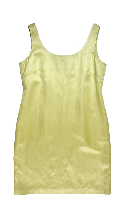 Vintage 90s EMANUEL UNGARO lemongrass green fitted sheath tank mini dress - Size 8