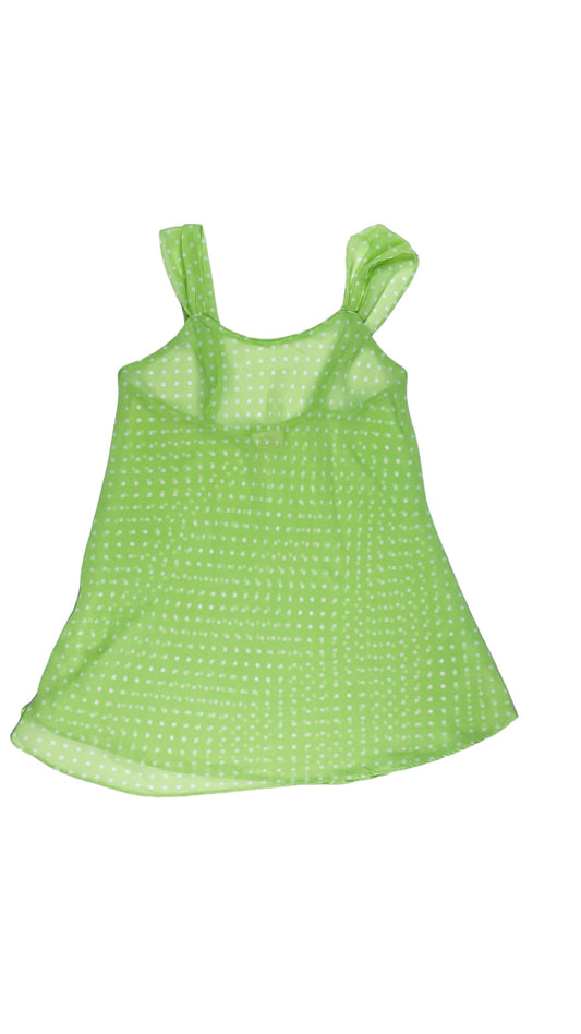 Vintage 90s neon green polka dot sheer slip dress - Size S