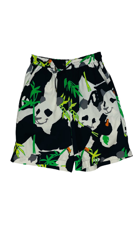 Vintage 90s ICEBERG black & green panda print high waist shorts - Size 48 / M