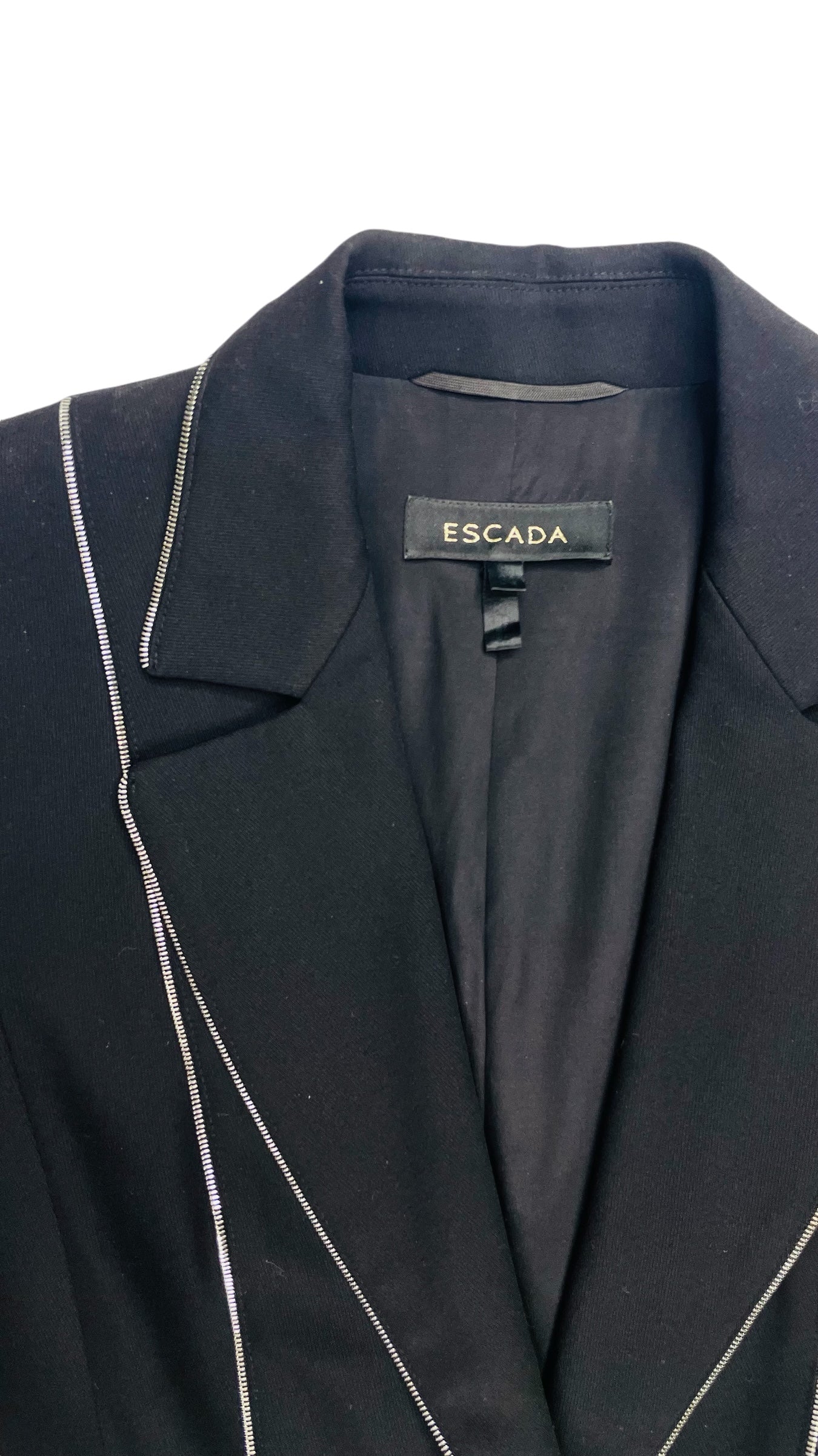 Vintage 90s ESCADA black single breasted blazer with zipper edge - Size 34