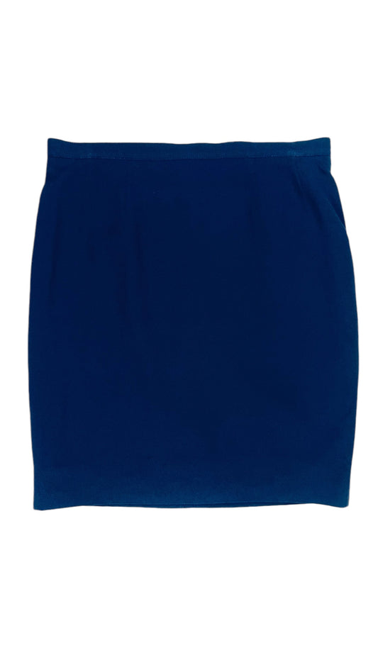 Vintage 90s KARL LAGERFELD navy blue slim fit pencil mini skirt - Size L