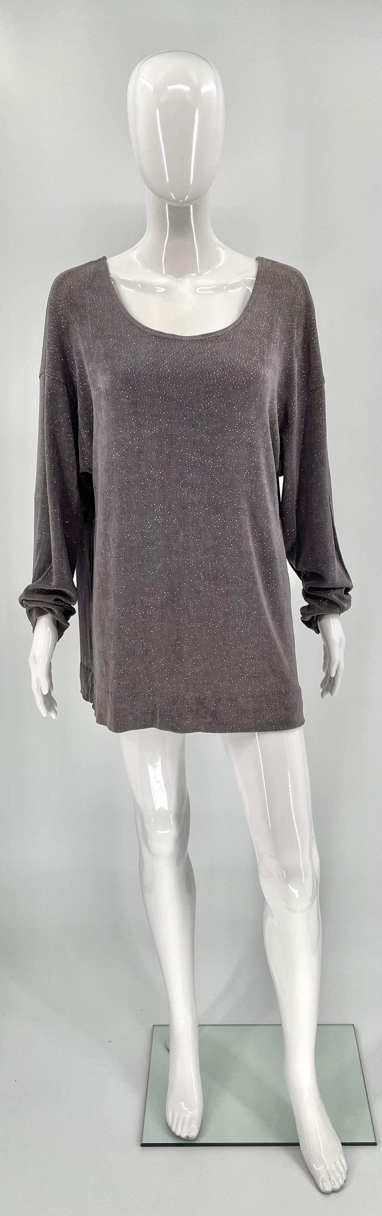 Vintage 90s grey glitter tunic or mini dress - Size S-XL