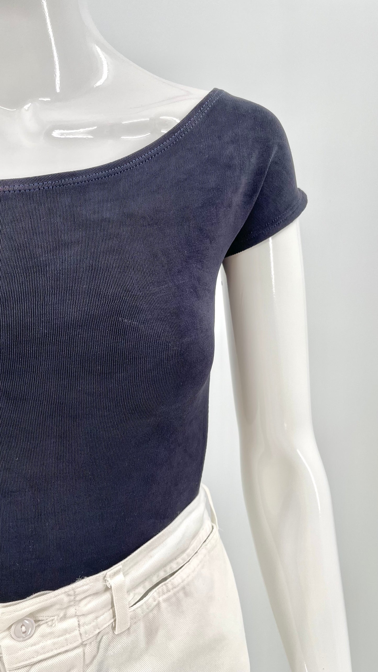 Vintage navy 90s BCBG Max Azria knit top - Size XS-M