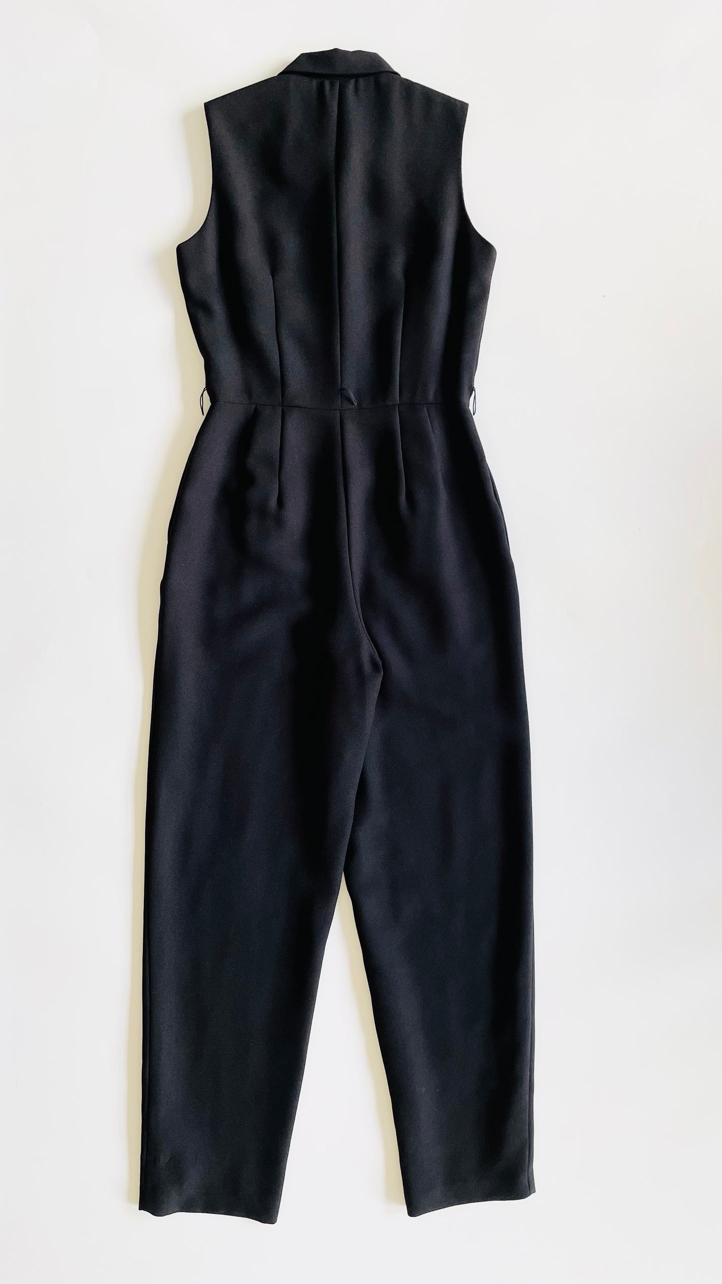 Vintage 90s black tailored jumpsuit - Size 4