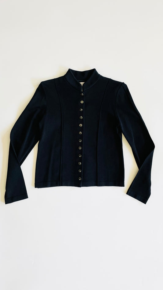 Vintage 90s black knit jacket - Size S