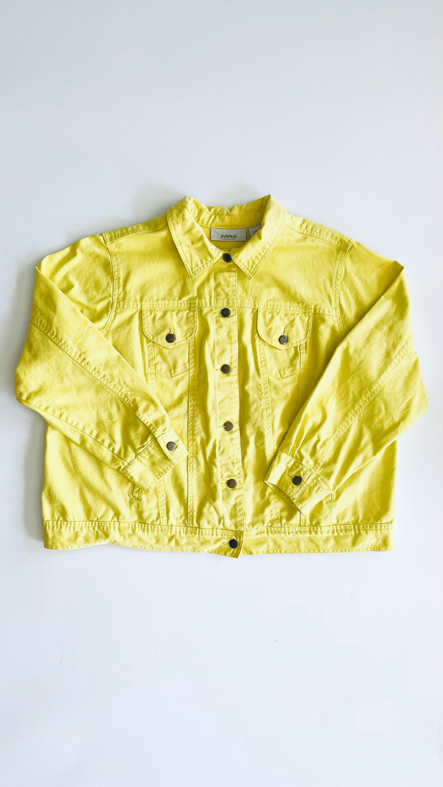 Pre-Loved bright yellow denim jacket - Size M-XL