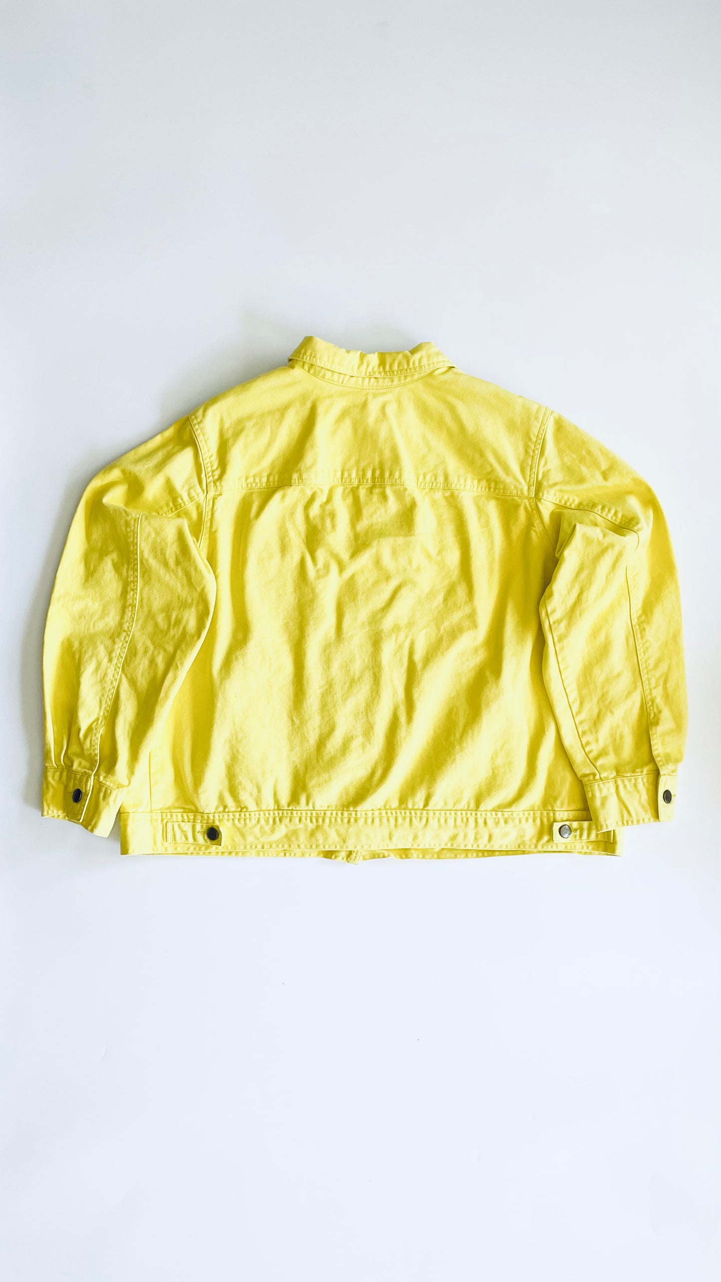 Pre-Loved bright yellow denim jacket - Size M-XL