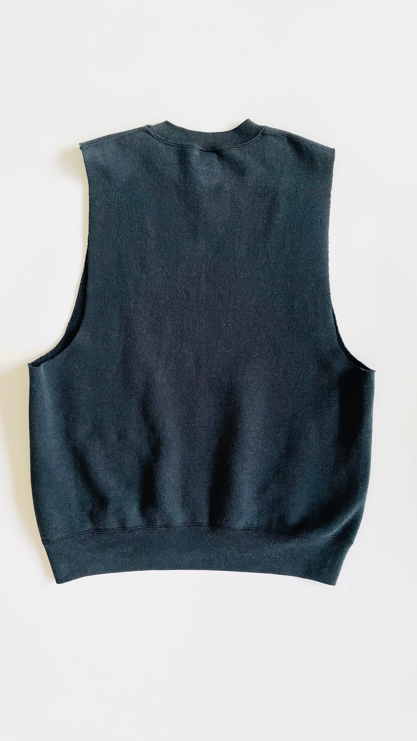Vintage Russell Athletic faded black sweatshirt vest - Size L