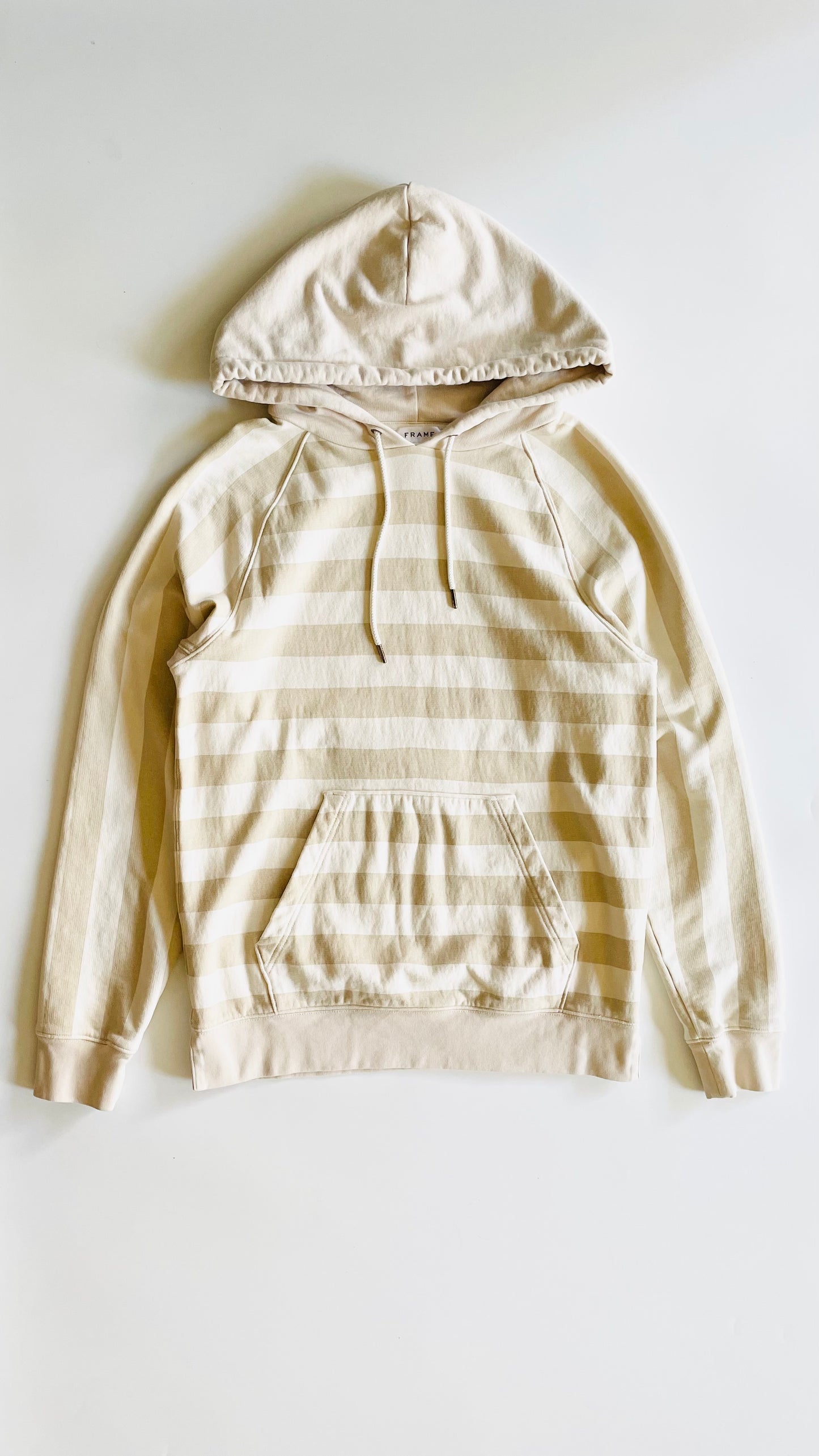 Pre-Loved FRAME striped cream and beige hoodie sweatshirt - Size M