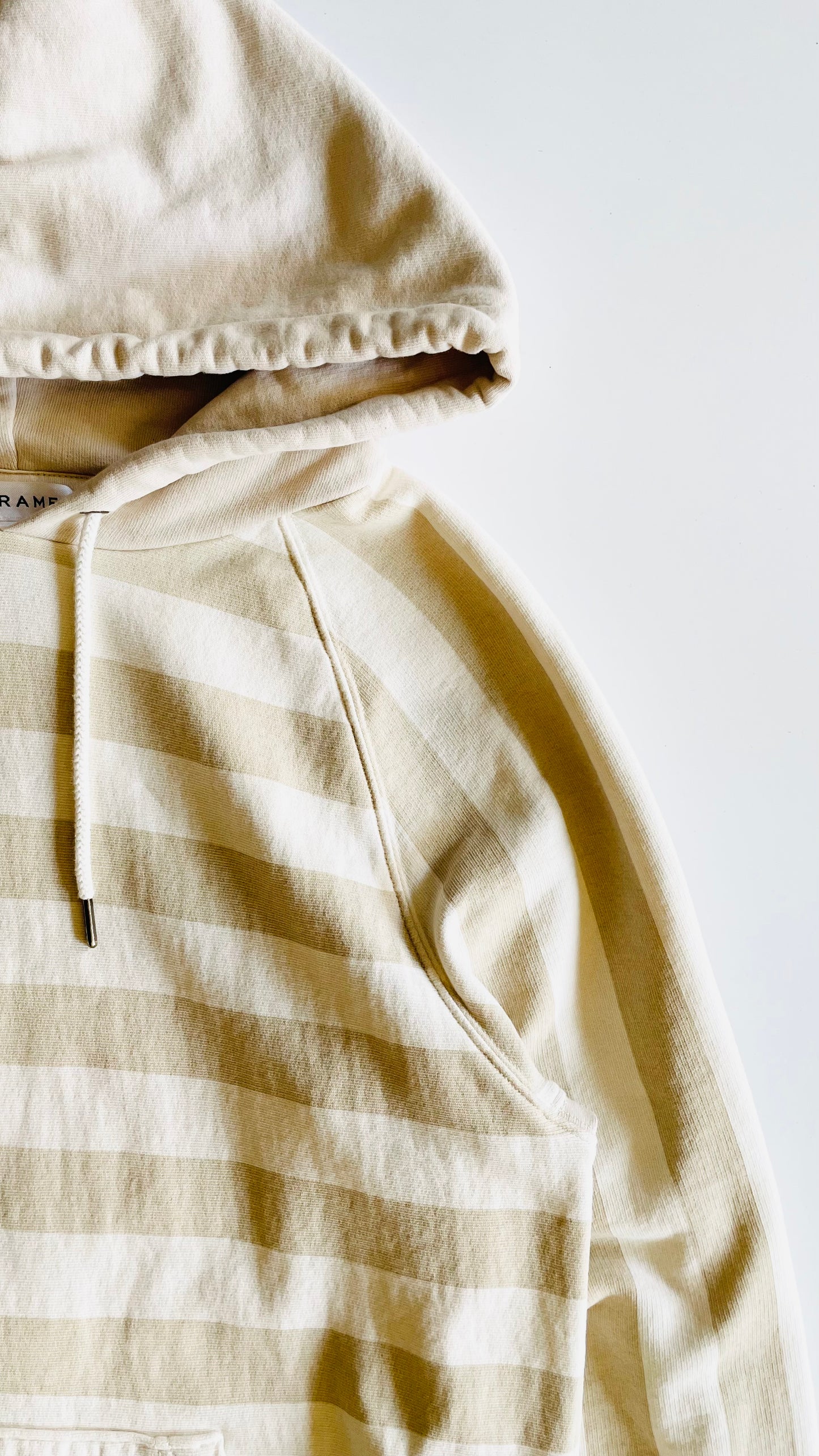 Pre-Loved FRAME striped cream and beige hoodie sweatshirt - Size M