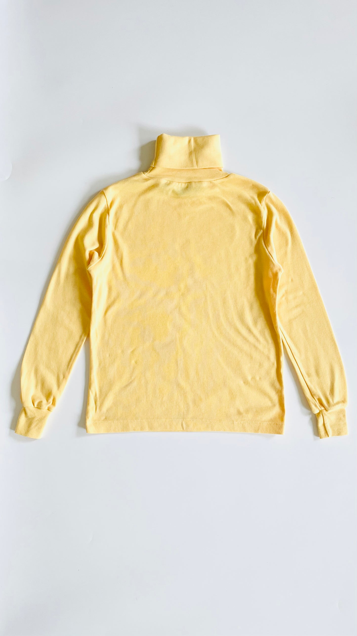 Vintage 70s Diane Von Furstenberg yellow knit turtleneck - Size S