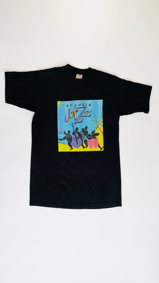 90s Black St. Lucia Jazz t-shirt  - Size M