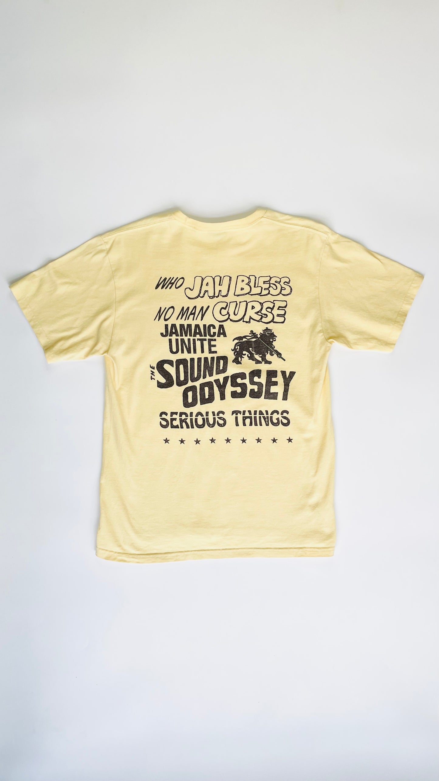 90s Yellow Stussy Who Jah Bless t-shirt  - Size M