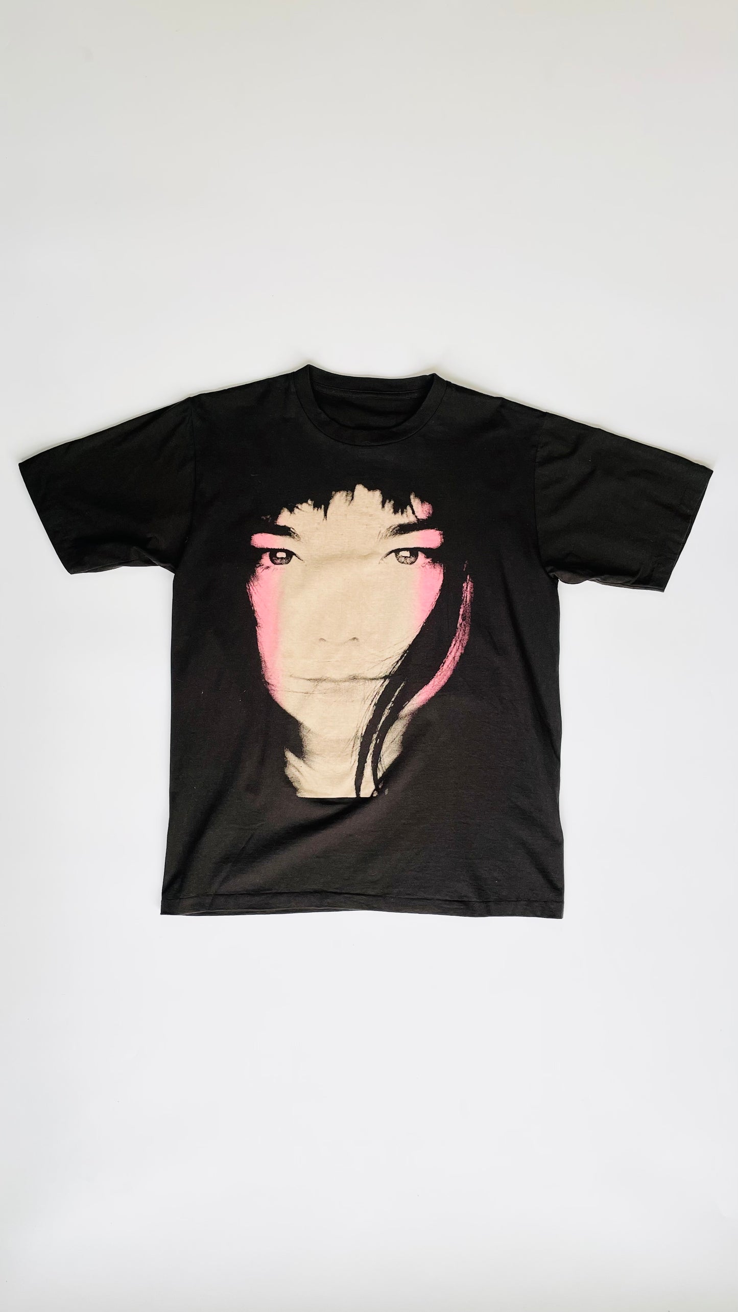 90s Black Bjork face t-shirt  - Size L