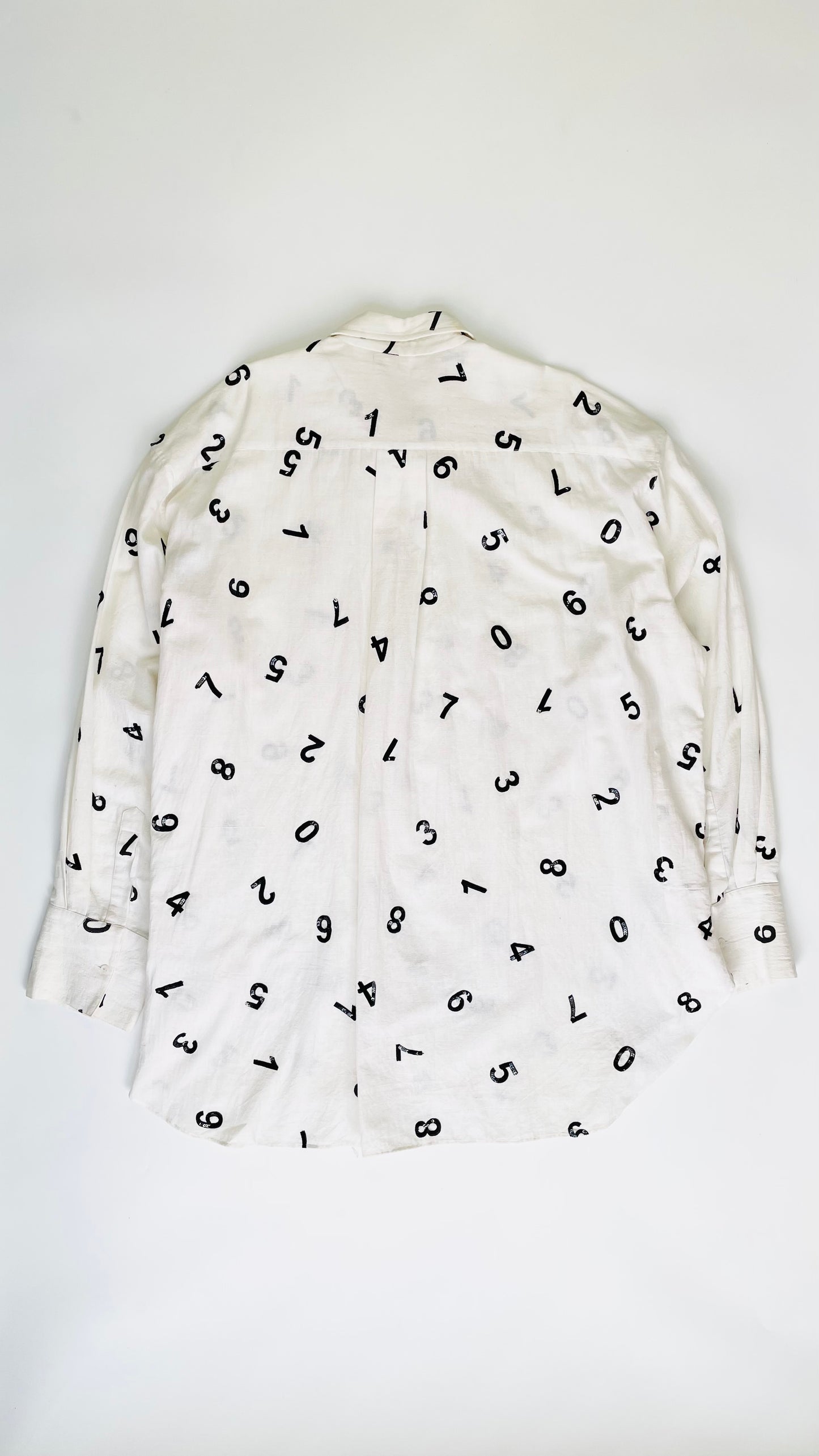 00s White Ashish sequin numbers very oversized button up shirt - No Size