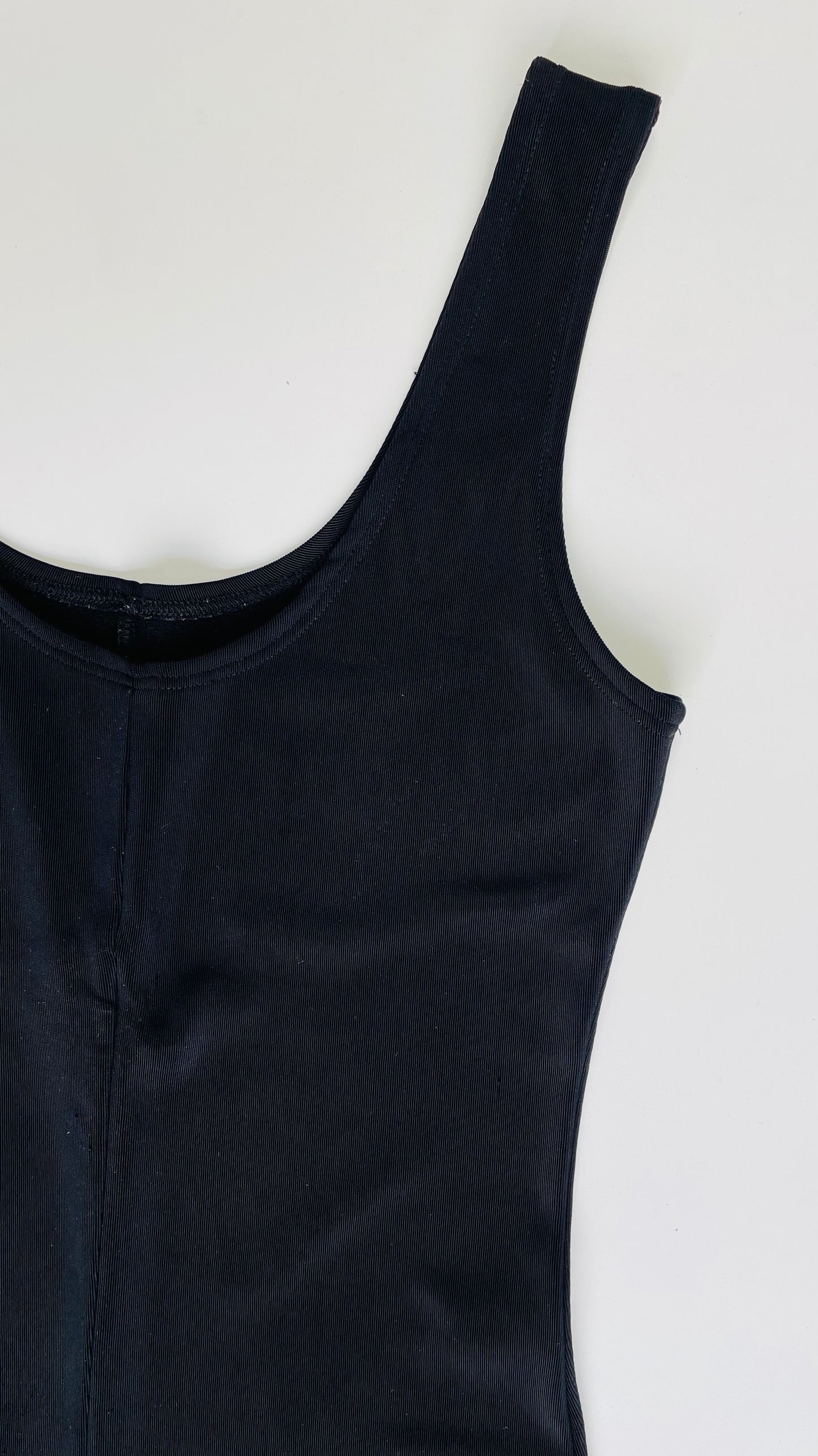 90s black stretch tank jumpsuit - Size S