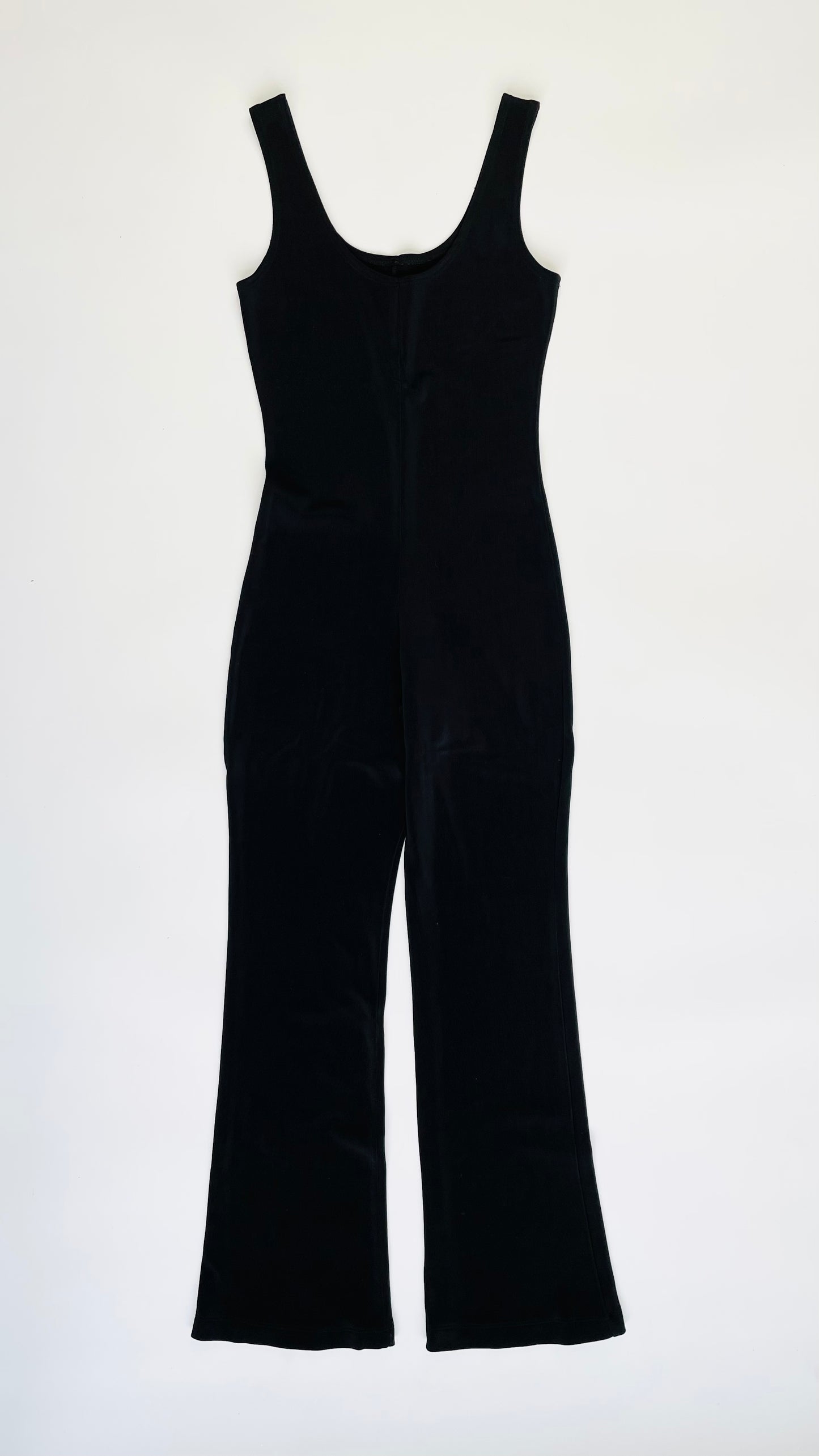 90s black stretch tank jumpsuit - Size S