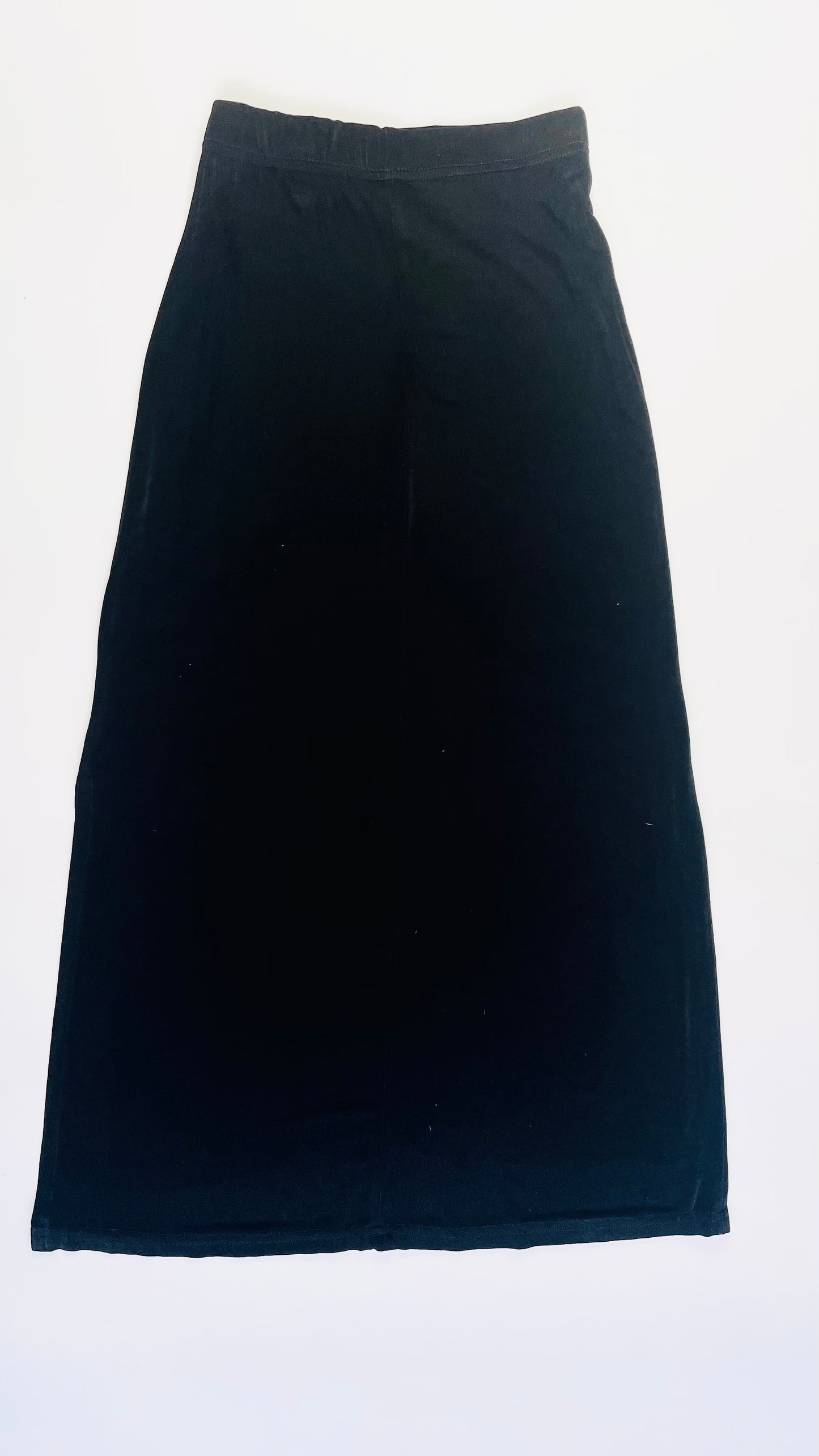 Vintage 90s black slinky maxi skirt - Size S