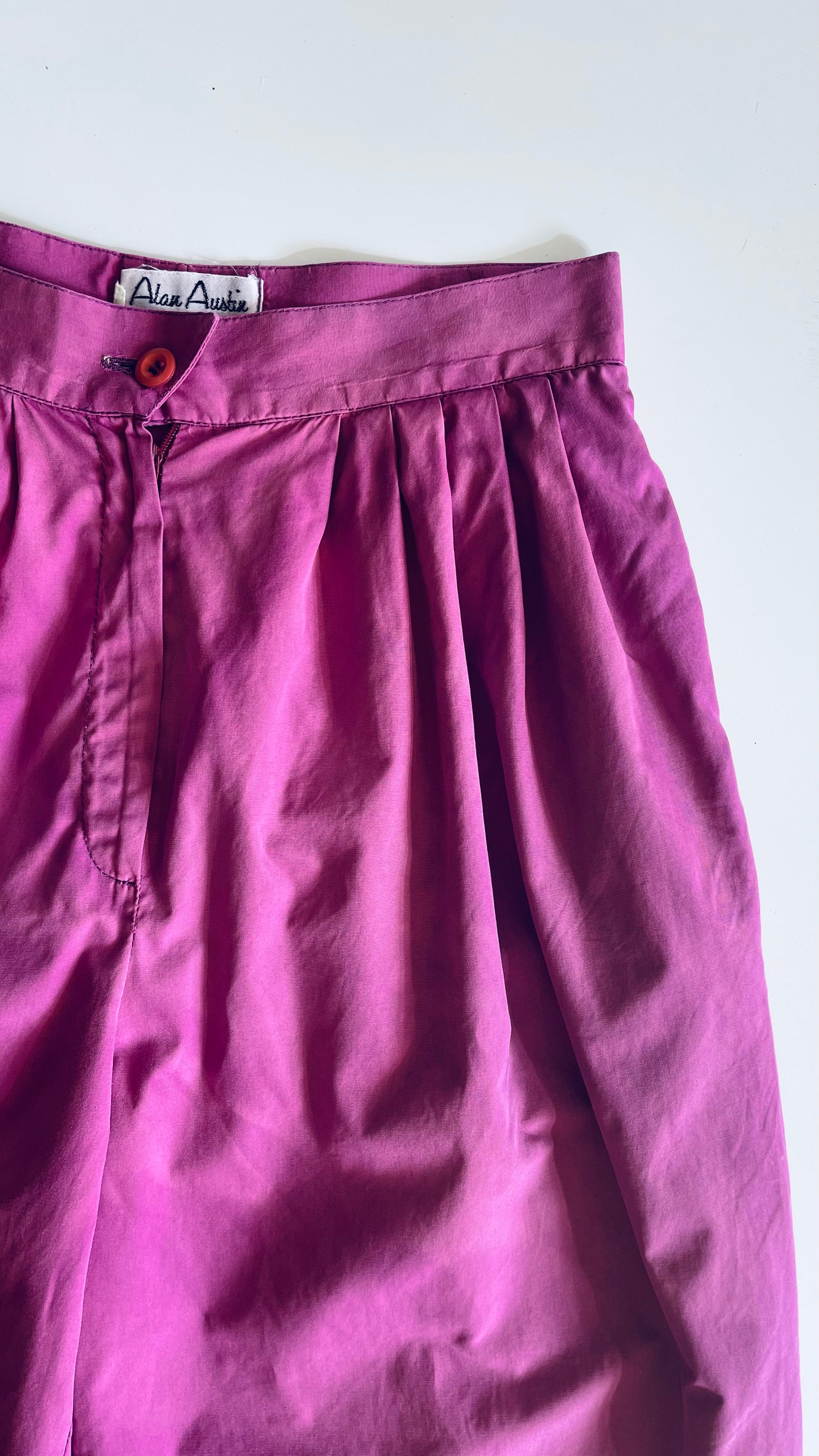 Vintage 80s fuchsia pink high rise trousers - Size 6
