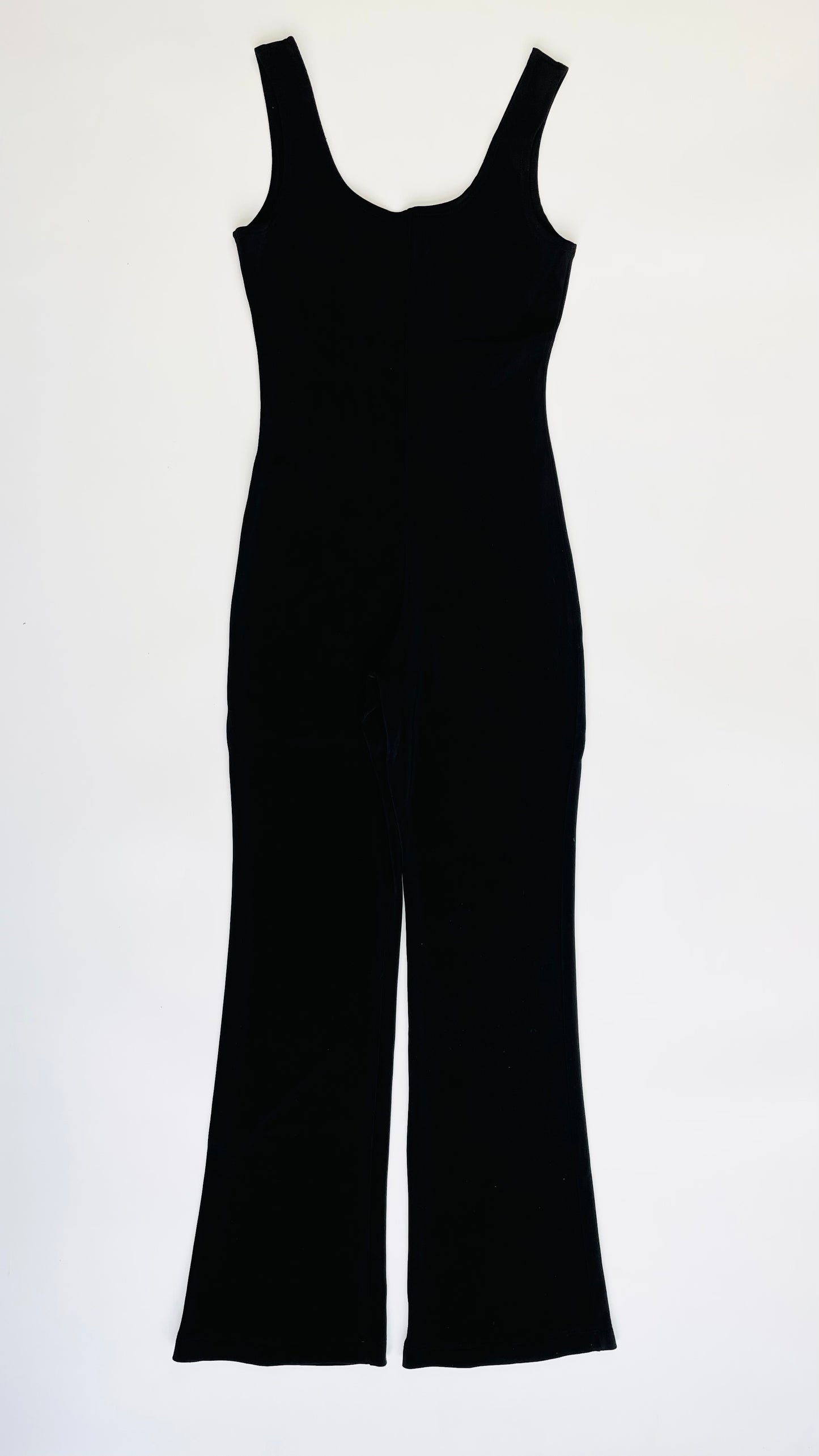 90s black stretch tank jumpsuit - Size S